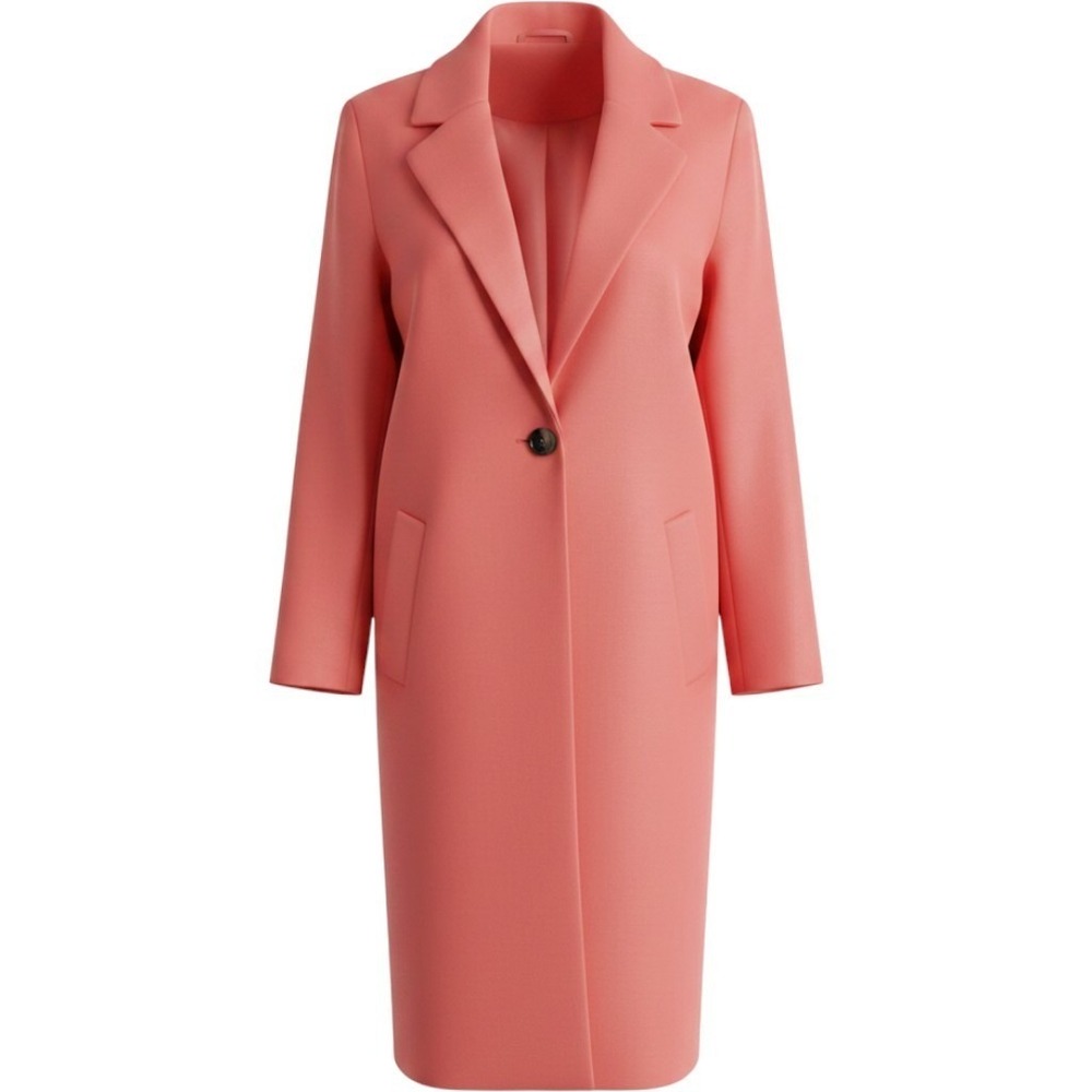Soft Surroundings Coral Pink Pleated Back Trench Coat Womens Medium NEW 2GT53